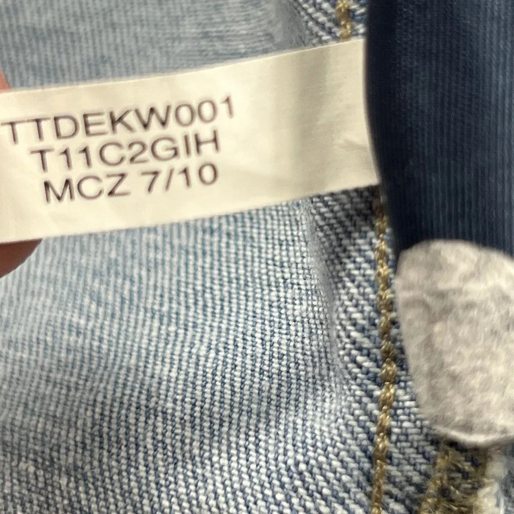 Tommy Jeans Womens Size Small Light Wash Military‎ Denim Jacket Cropped Y2K